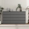 Resenkos Modern Mid Century 6 Drawer Wide Dressers Chests for Bedroom, Chest of Drawer Organizer Grey - 2 of 4