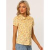 INSPIRE CHIC Women's Summer Peter Pan Collar Button Front Vintage Floral Print Blouse - 2 of 4