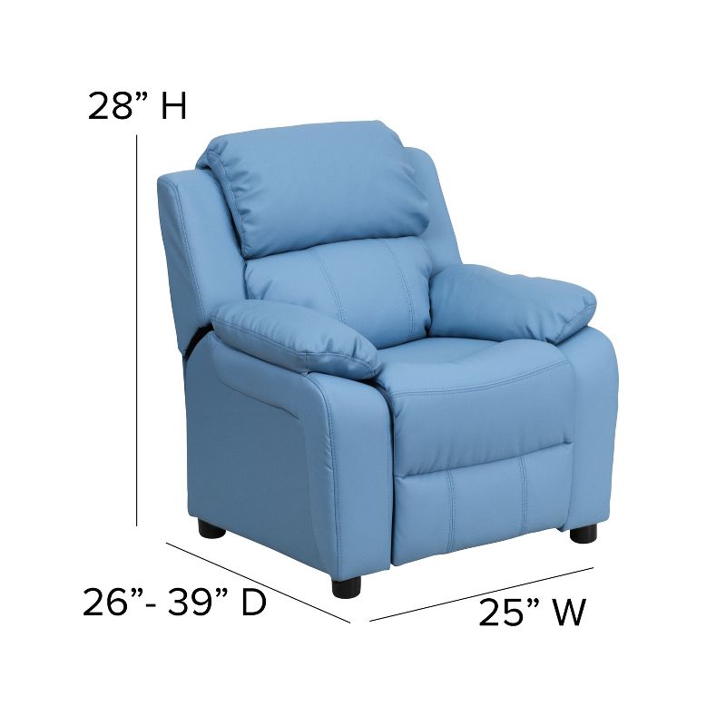 Emma and Oliver Deluxe Padded Contemporary Kids Recliner with Storage Arms, 5 of 12
