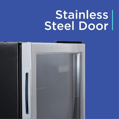 Stainless Steel 4.4 Cu. Ft. Freestanding Beverage Cooler with Glass Door