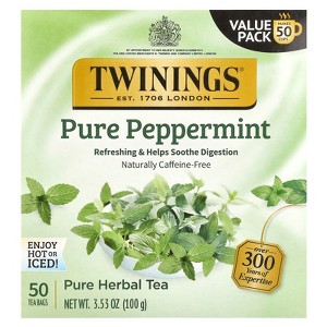 Twinings Pure Herbal Tea, Pure Peppermint, Caffeine Free, 50 Tea Bags, 3.53 oz (100 g) - 1 of 3