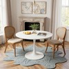 Hooseng Round Dining Table with MDF Table Top and Metal Base, Mid-Century Modern Dining Room Table for 2 - 4 Person - 3 of 4