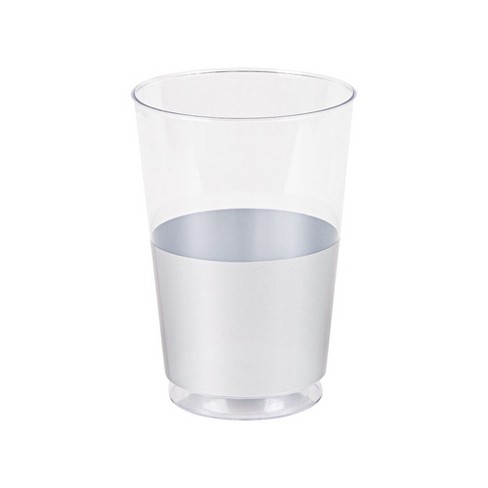 Smarty Had A Party 9 oz. Clear with Metallic Gold Rim Round Disposable Plastic Cups (240 Cups)