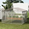 10x10 FT Outdoor Dog Kennel, Pet Cage with Feeding Device, Metal Ties, Waterproof Roof, Walk-in Multifunctional Pet House for Garden - 3 of 4