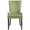 vidaXL Dining Chair with Armrests Light Green Velvet - 3 of 4