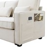 NicBex 4 Seater Modern Linen Sofa with Armrest Pockets & Pillows Minimalist Couch for Living Room/Apartment/Office - 2 of 4