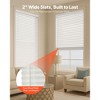 VEVOR Faux Wood Blinds, 2"Slat, 34.5"Wx60 H, Cordless Window Blinds and Shades with Decorative Board, for Room Darkening, Home Interior Windows, White - 3 of 4