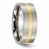 Black Bow Jewelry Titanium and 14K Gold, 8mm Flat Unisex Satin Finish Comfort Fit Band - 4 of 4