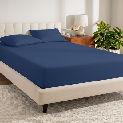 260 Thread Count Organic Cotton Percale Fitted Sheet by Bare Home