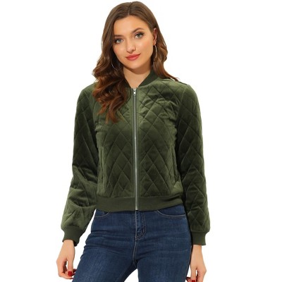 Veste Bomber Velours Vert American Eagle - Taille M Femme - Occasion Très Bon état
