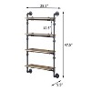 Vynxaria Oak and Sandy Black Rectangle 4-Tier Wall Shelf, Industrial Style - 3 of 4