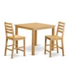East West Furniture CAFE3-OAK-C 3 PC counter height Dining room set-pub Table and 2 counter height stool - 2 of 4