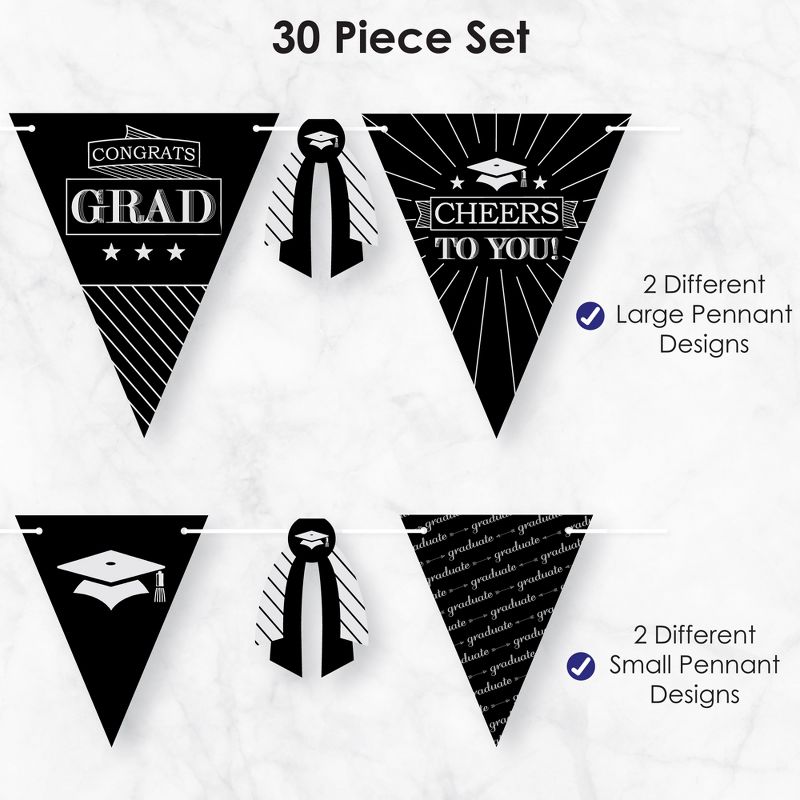 Big Dot of Happiness 30 Piece Graduation Cheers Party Pennant Triangle Banner, 6 of 10