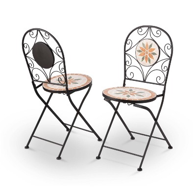 Alpine 3-Piece Mosaic Tile Round Patio Bistro Set