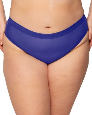 Curvy Couture Women's Sheer Mesh High Cut Brief Cosmic Blue Xxl : Target