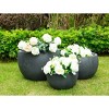 Rosemead Home & Garden, Inc. 20" Set of 3 Kante Lightweight Outdoor Concrete Planter Charcoal Black - 3 of 4