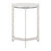 HomeRoots 25" White And Silver Marble And Aluminum Round Cross Legs End Table - 4 of 4