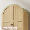72" Tall Arched Kitchen Storage Cabinet, Farmhouse Pantry Cabinets with 2 Glass Doors & Drawers, Large Wood Display Pantry Cabinets - 3 of 4