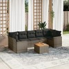 vidaXL Patio Sofa Set with Cushions Outdoor Furniture 8 Piece Poly Rattan - Gray - 2 of 4
