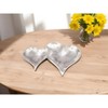 HomeRoots Two Section Textured Silver Heart Shaped Tray - 2 of 4
