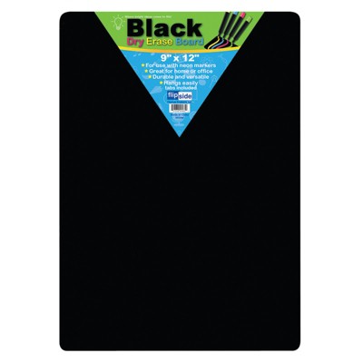 Flipside Products Black Dry Erase Boards, 9" x 12"