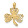 Black Bow Jewelry 14k Yellow Gold Filigree Shamrock Pendant, 16mm (5/8 inch) - 3 of 4