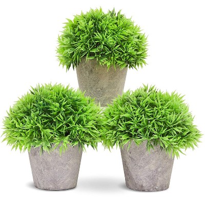 Juvale Small Artificial Potted Fake House Plant Home Decoration 3 Piece Set