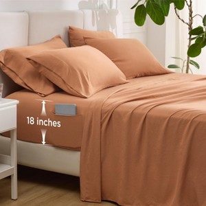 Deep Pocket Queen Sheets - Prewashed Ultra-Soft Queen Sheet Set, Fits Mattresses Up to 18 Inches Thick, Breathable & Secure Fit, Hotel Luxury Bedding - 1 of 4