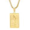 Steeltime 24" 18k gold plated stainless steel rounded box chain necklace with Serenity prayer plate and prayer hands pendant - 2 of 4