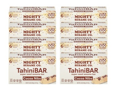 Mighty Sesame Co. Cocoa Nibs Tahini Bar - Case of 8/6 pack, 3.8 oz
