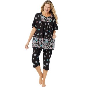 Dreams & Co. Women's Plus Size Capri Lounge Set - 1 of 4