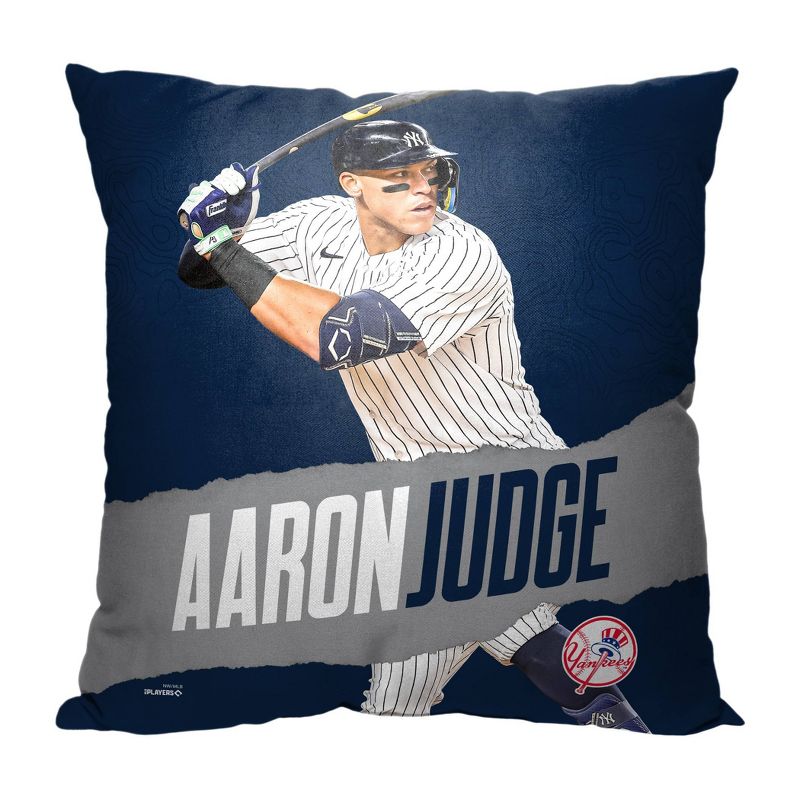 18&#34;x18&#34; MLB New York Yankees 23 Aaron Judge Player Printed Throw Decorative Pillow, 1 of 6