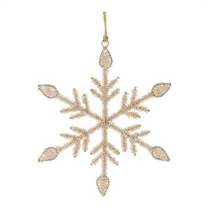 Beaded Metal Snowflake Ornament (Set of 12) - 1 of 2