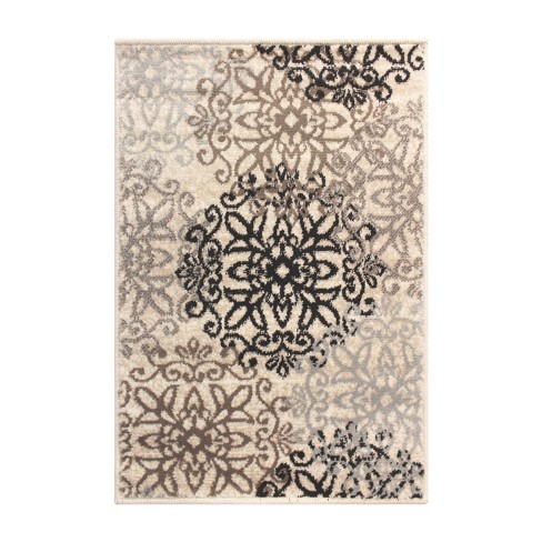 Elegant Floral Medallion Indoor Area Rug or Runner - Blue Nile Mills - image 1 of 2