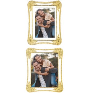 REGALWOVEN Tabletop Decor Shiny Crystal Craft Clear Glass Surface Photo Frame - 1 of 4