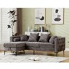 TiramisuBest 3 in 1 Pull Out Couch & L Shaped Sectional Sofa Chenille Convertible Storage Ottoman - 3 of 4
