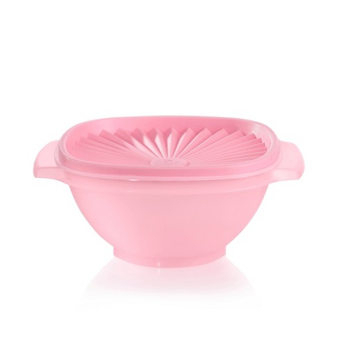 Vintage Tupperware Servalier Bowl Set of 2 Pink & White Lid