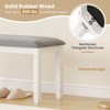 Tangkula Set Of 2 Upholstered Bedroom Bench w/Padded Seat & Solid Wood Legs for Dining Room - 3 of 4