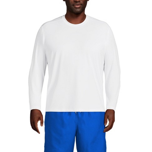 Lands' End Men's Big And Tall Long Sleeve Upf 50 Swim Tee Rash