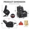 NicBex Recliner Chair Power Lift Chair with USB Ports Message Chair with Heating Oversized Recliner with Cup Holders for Living Room - 4 of 4