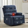 Massage Rocker Recliner with Heating,360° Swivel Glider Recliner Chairs for Adults, Linen Nursery Chair with Side Pocket, Two Cup Holders - 2 of 4