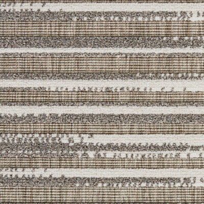 Calobra Light Grey Striped 4' x 6' Hand-Knotted Synthetic Rug