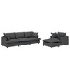 YOOCOZZ Chenille Upholstered Sectional Sofa with 3-Seat Sofa, Single Sofa and 4 Pillows - 2 of 4