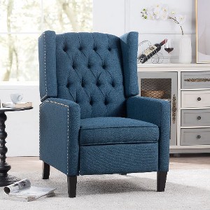 CAVINAS 27.16" Wide Manual Wing Chair Recliner, Modern Recliner Chair, Glider Chair with Tufted Backrest, Wingback Chair with Nailhead Trim - 1 of 4