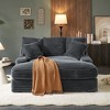 Dolonm Modern Double Sleeper Sofa Comfortable Cloud Couch Soft Fluffy Corduroy Upholstery with Square Armrests - 2 of 4