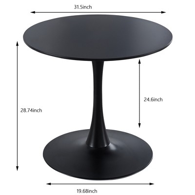Vynxaria 31.5-Inch Black Tulip End Table - Mid-Century Dining & Leisure Coffee Table