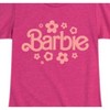 Girls' - Barbie - Barbie One Color Retro Flowers Fitted Short Sleeve Graphic T-Shirt - 2 of 4