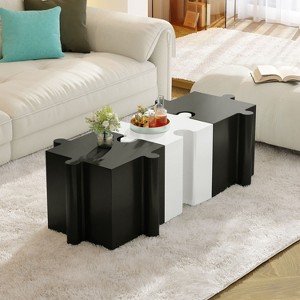 Sapphtopaz Modular End Table with Puzzle Design Artistic Side Table with Interlocking Coffee Table for Living Room, Bedroom - 1 of 4