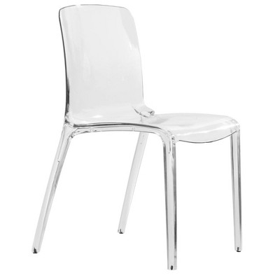 LeisureMod Murray Waterfall Edge Design Acrylic Dining Chair