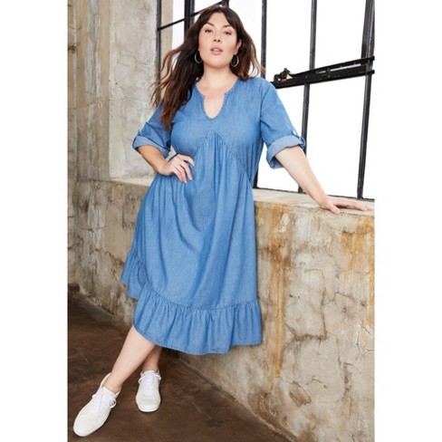 Plus size denim store dress target